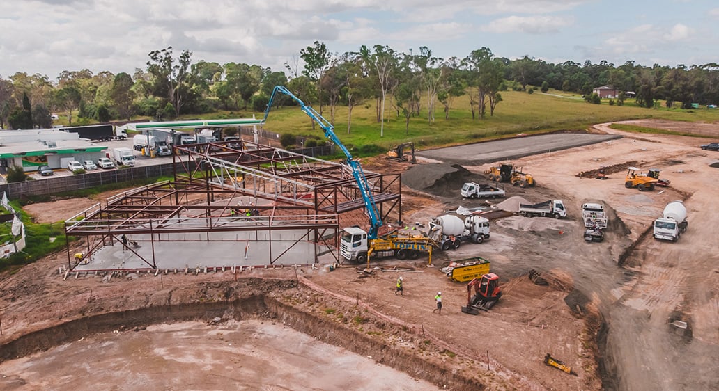 Concrete pour at Bethel Mar Thoma Church, Horsley Park NSW