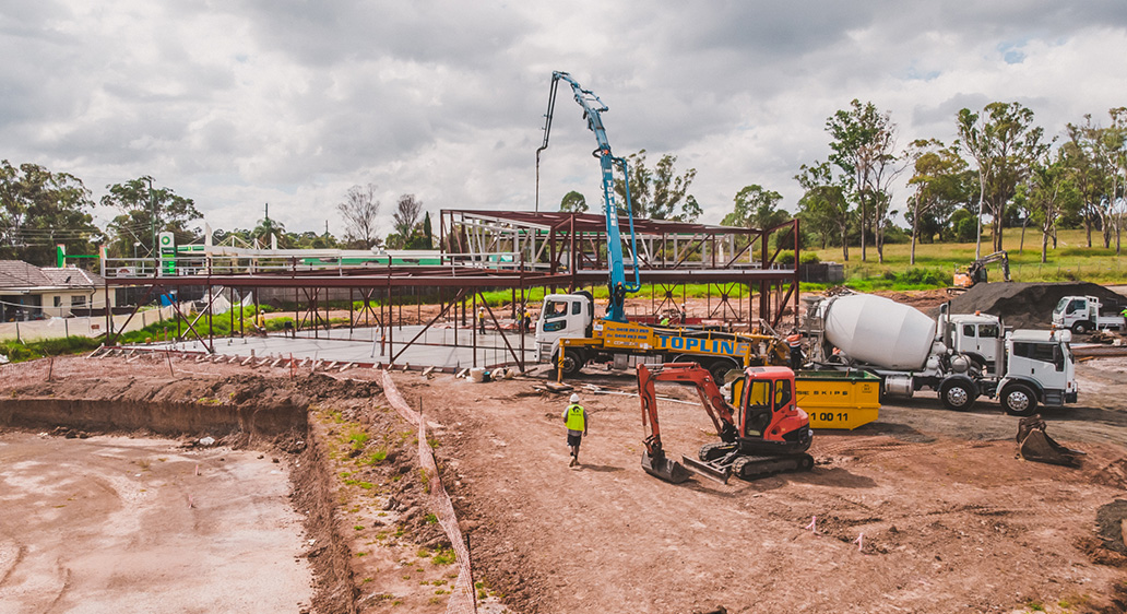 Concrete pour at Bethel Mar Thoma Church, Horsley Park NSW