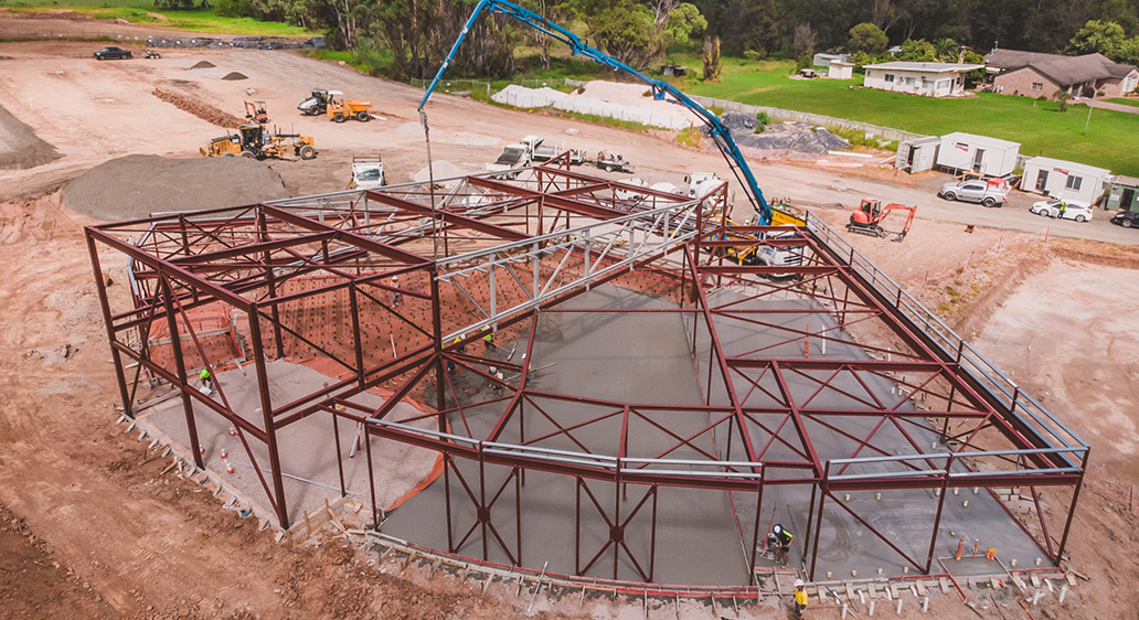 Concrete pour at Bethel Mar Thoma Church, Horsley Park NSW