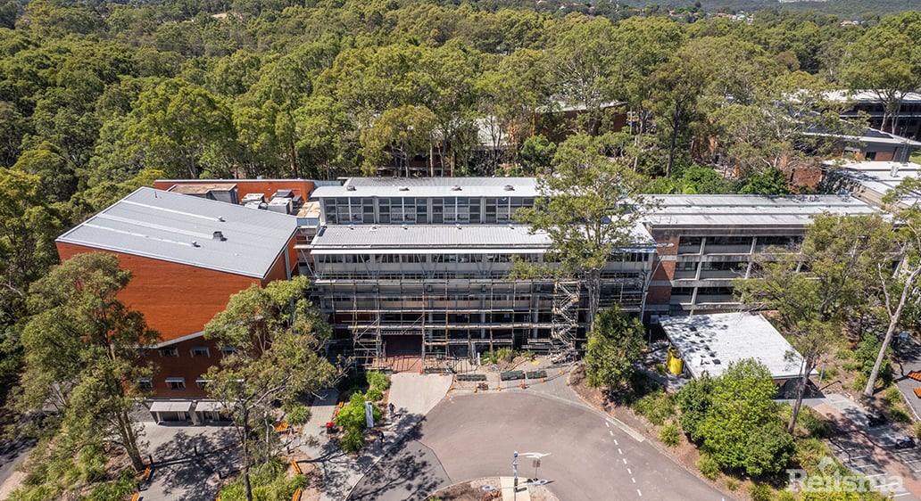 Facade upgrade works at the University of Newcastle