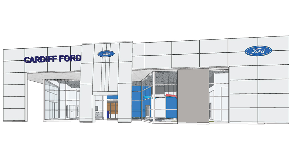 Project won – Refurbishment and facade upgrade works to Ford Cardiff, Ford Rutherford and Volkswagen Cardiff